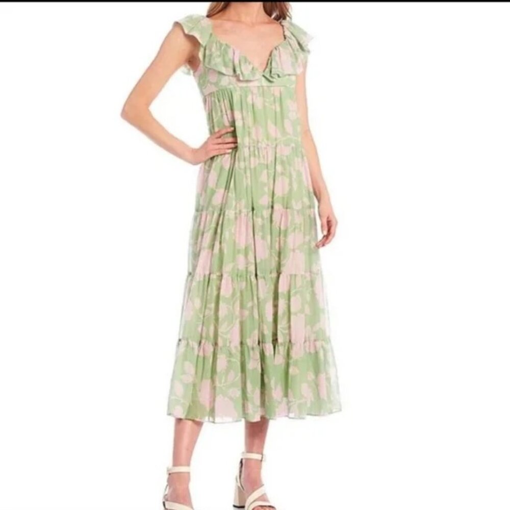 Antonio Melani Sabrina Floral Sleeveless Empire Waist Midi Dress Size 10 NWT